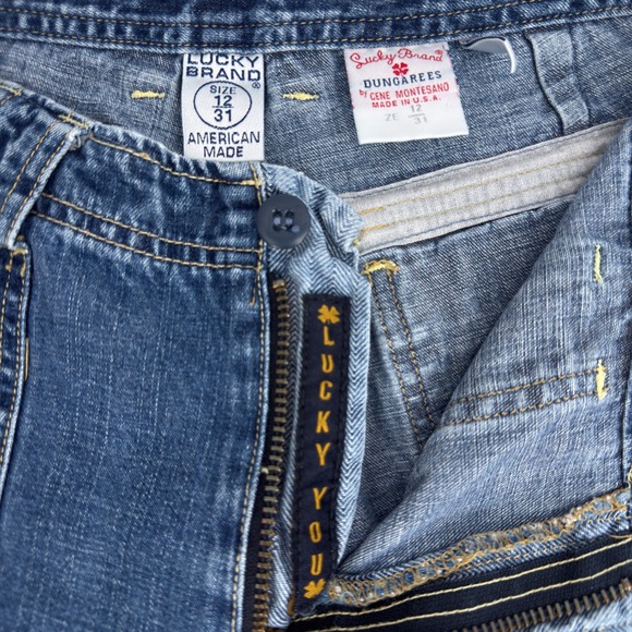 VTG Lucky Brand Gene Montesano Made in USA 90s Women 12/31 Carpenter Dungarees - Picture 4 of 12